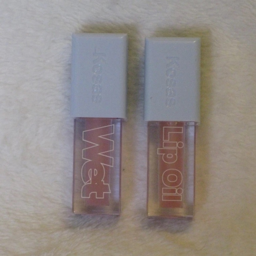 Kosas Wet Lip Oil 'Jellyfish' Plumping Peptide Gloss 2x Travel Tubes .06 oz NWOB